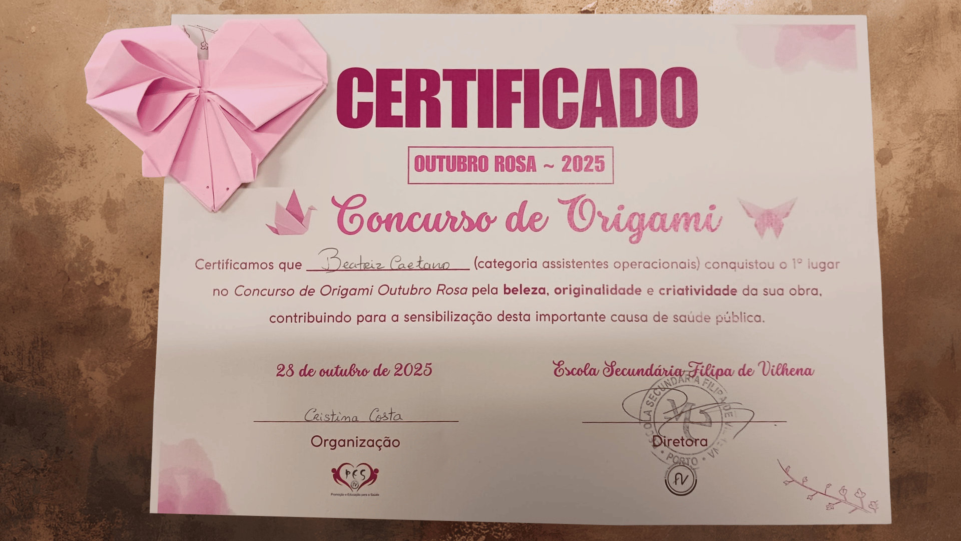 Quando a Arte se Junta à Causa: Prémios do Concurso de Origamis