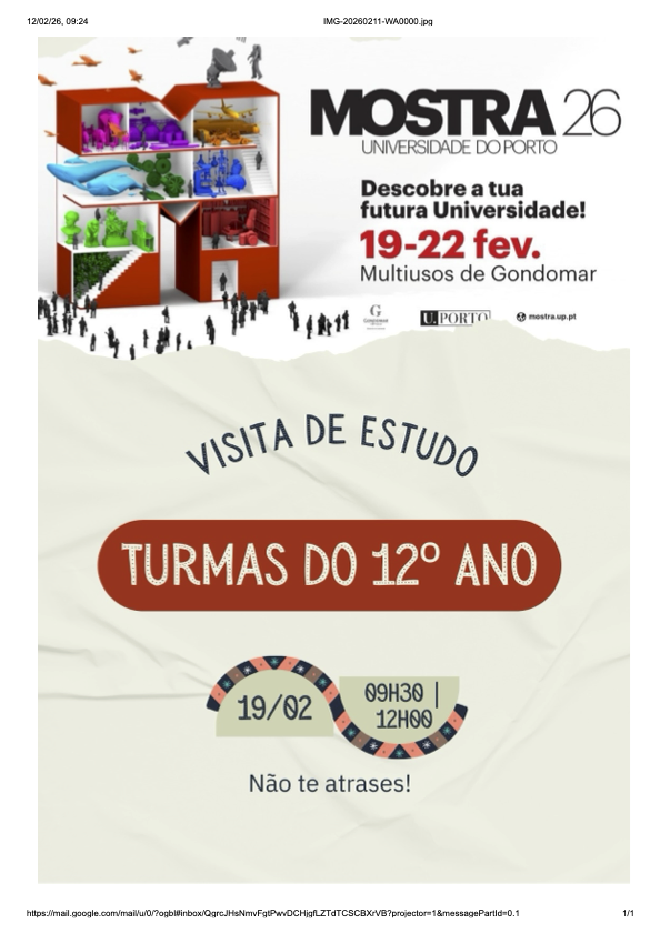 Visita de Estudo à 23º Mostra da Universidade do Porto - Multiusos de Gondomar